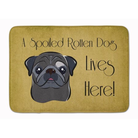 Carolines Treasures Black Pug Spoiled Dog Lives Here Machine Washable Memory Foam Mat BB1511RUG